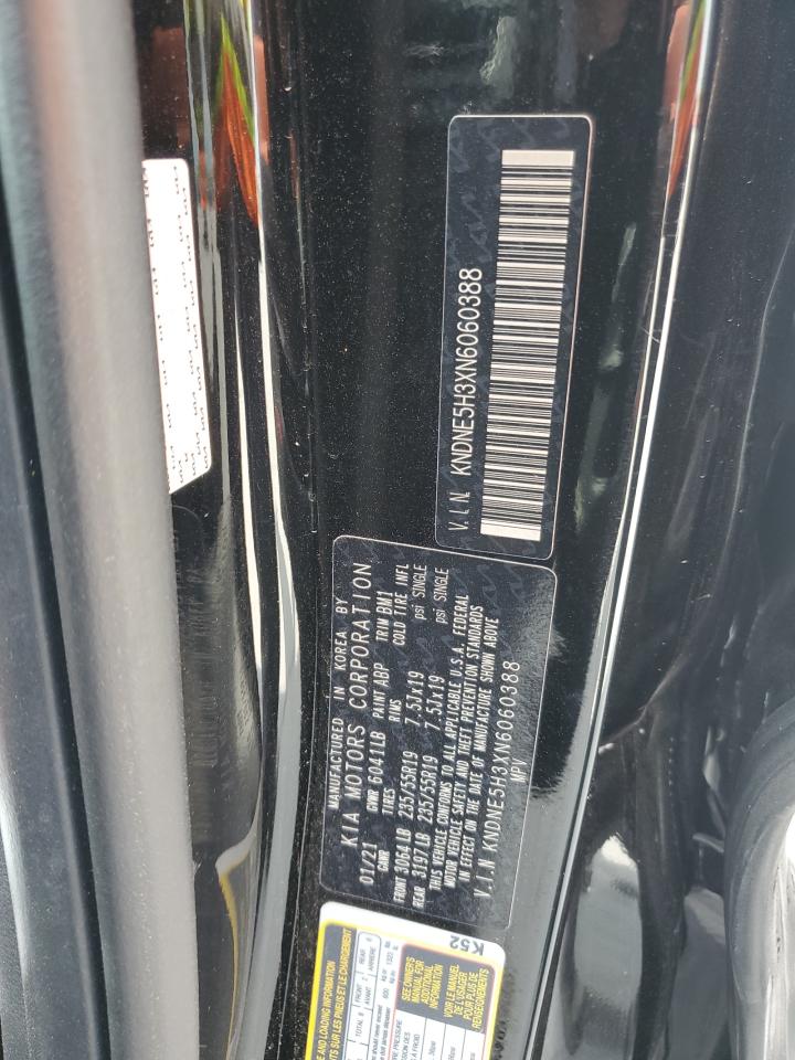 2022 Kia Carnival Sx Prestige VIN: KNDNE5H3XN6060388 Lot: 63396995