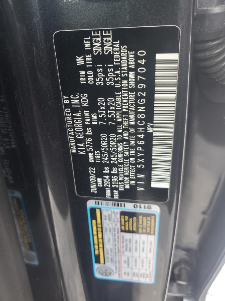 2022 Kia Telluride S VIN: 5XYP64HC8NG297040 Lot: 62965455