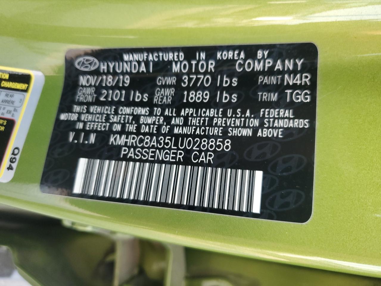 2020 Hyundai Venue Sel VIN: KMHRC8A35LU028858 Lot: 66519305