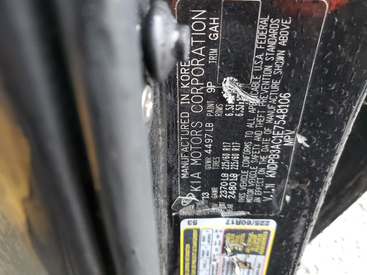 2014 Kia Sportage Base VIN: KNDPB3AC1E7548106 Lot: 64565185