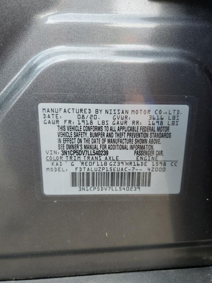 2020 Nissan Kicks Sr VIN: 3N1CP5DV7LL540239 Lot: 63567605