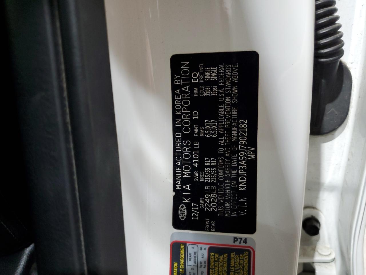 2018 Kia Soul + VIN: KNDJP3A59J7902182 Lot: 65322145