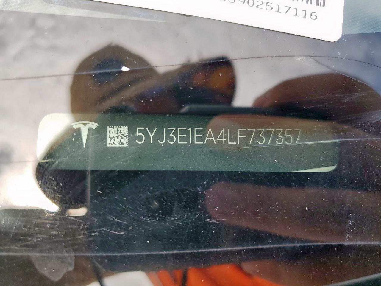 2020 Tesla Model 3 VIN: 5YJ3E1EA4LF737357 Lot: 63551745