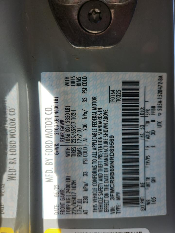 2022 Ford Bronco Sport Big Bend VIN: 3FMCR9B69NRD89569 Lot: 64021205