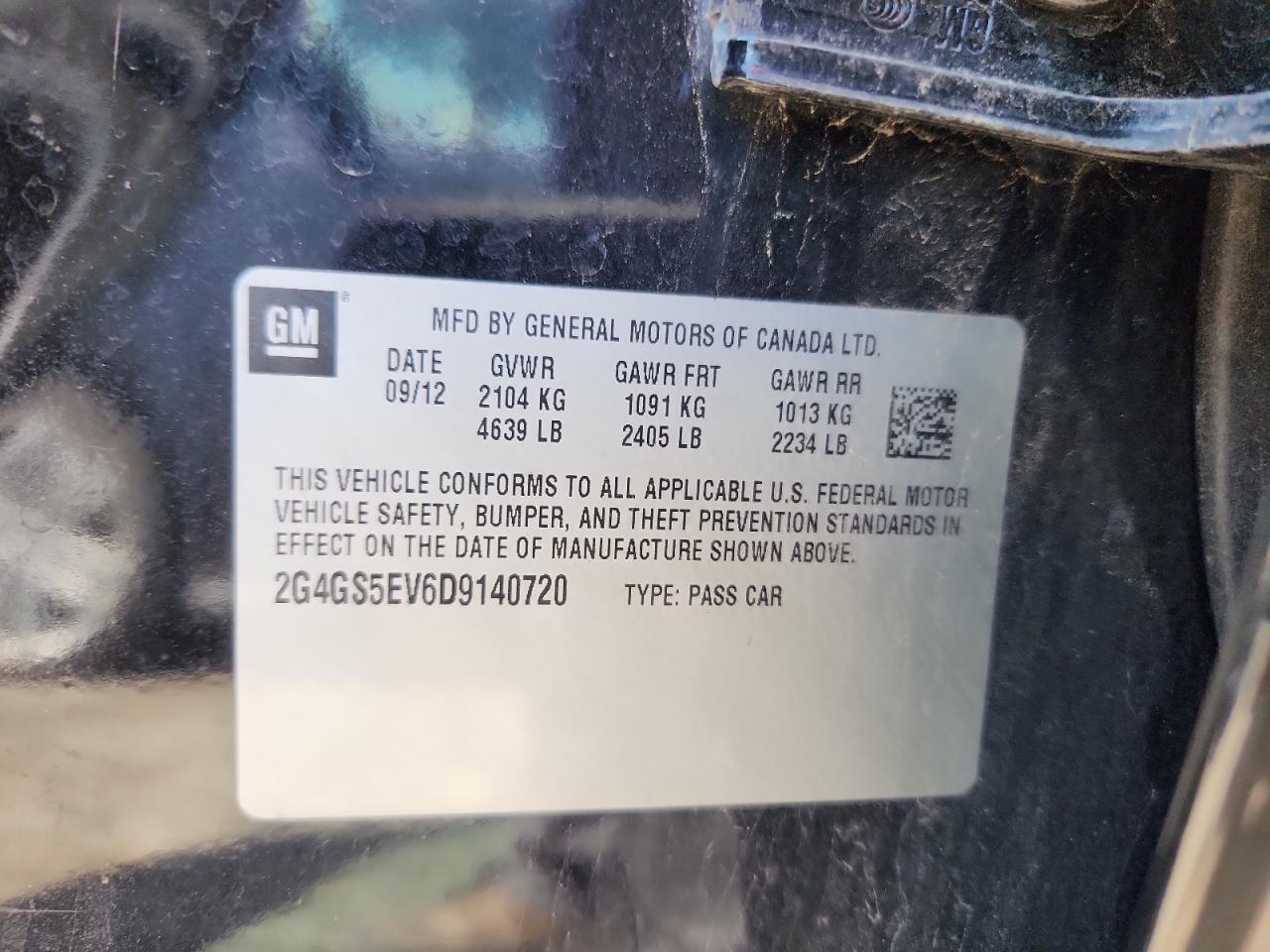 2013 Buick Regal Premium VIN: 2G4GS5EV6D9140720 Lot: 63261285