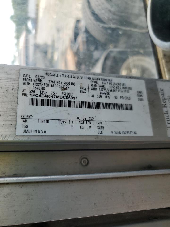 2021 Ford Econoline E450 Super Duty Commercial Stripped Chassis VIN: 1FC4E4KN7MDC06997 Lot: 66075575