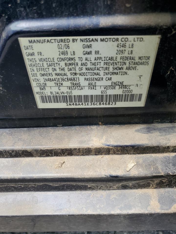 2006 Nissan Maxima Se VIN: 1N4BA41E36C846823 Lot: 65376045
