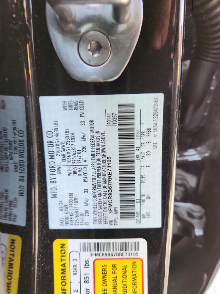 2024 Ford Bronco Sport Big Bend VIN: 3FMCR9B67RRE73105 Lot: 63671295