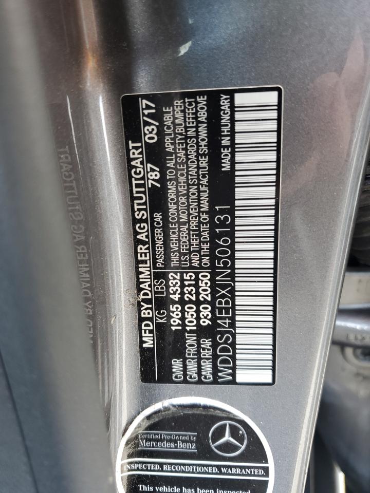 2018 Mercedes-Benz Cla 250 VIN: WDDSJ4EBXJN506131 Lot: 64752275