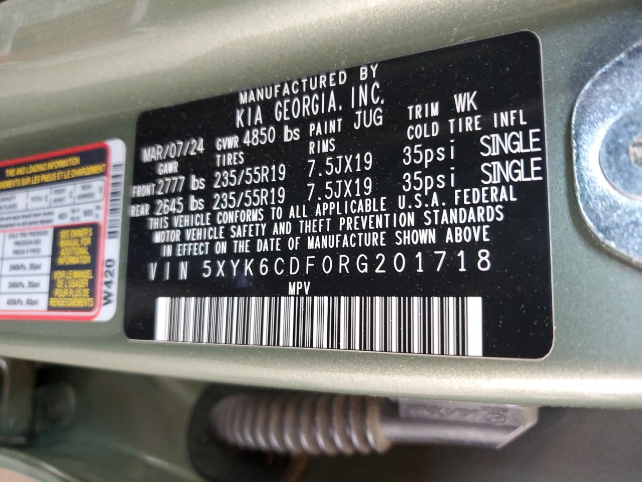 2024 Kia Sportage X Line VIN: 5XYK6CDF0RG201718 Lot: 64998965