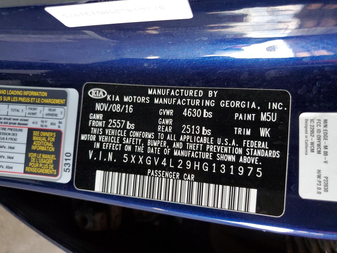 5xxgv4l29hg131975 5XXGV4L29HG131975 2017 Kia Optima Sxl