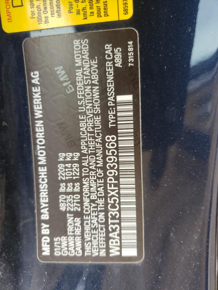 2015 BMW 435 I VIN: WBA3T3C5XFP939568 Lot: 64467695