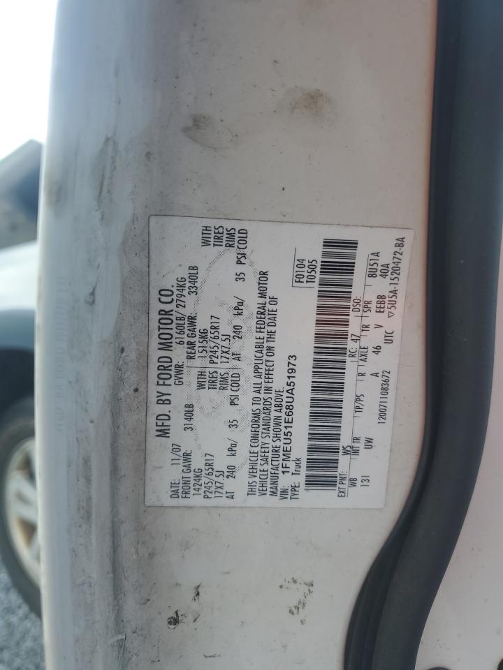 2008 Ford Explorer Sport Trac Xlt VIN: 1FMEU51E68UA51973 Lot: 65136105