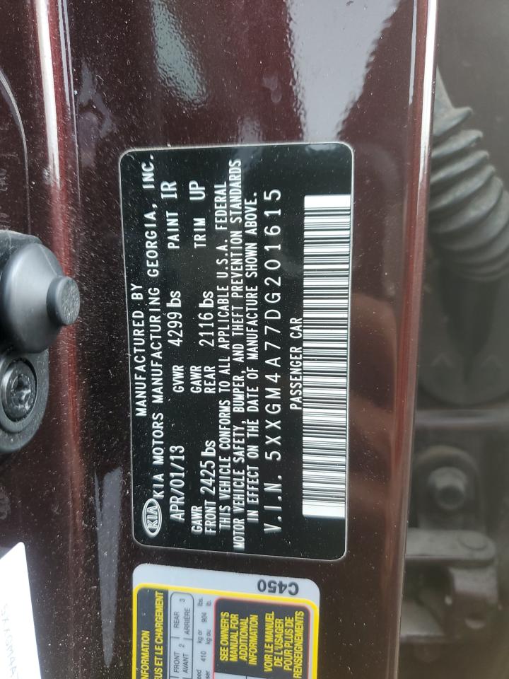 2013 Kia Optima Lx VIN: 5XXGM4A77DG201615 Lot: 65765485