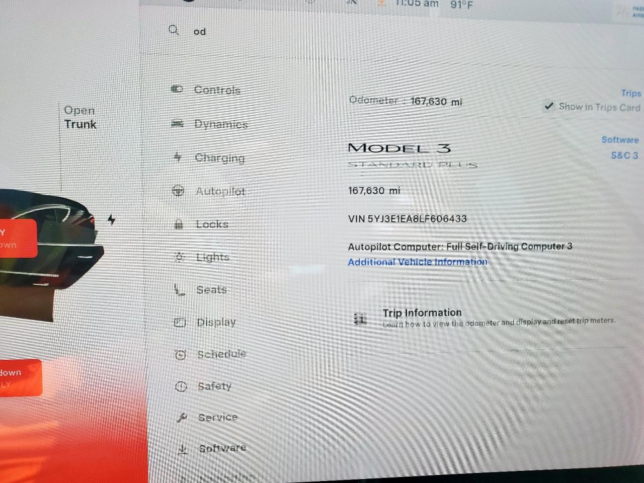2020 Tesla Model 3 VIN: 5YJ3E1EA8LF606433 Lot: 61848195