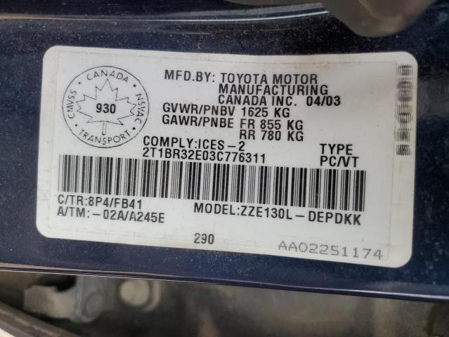 2003 TOYOTA COROLLA CE  