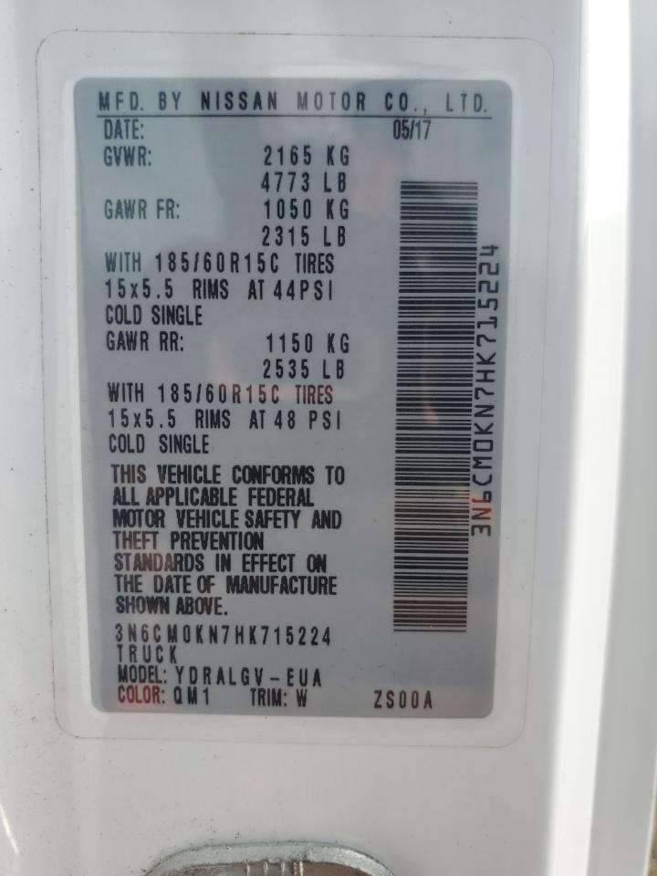 2017 Nissan Nv200 2.5S VIN: 3N6CM0KN7HK715224 Lot: 65173405
