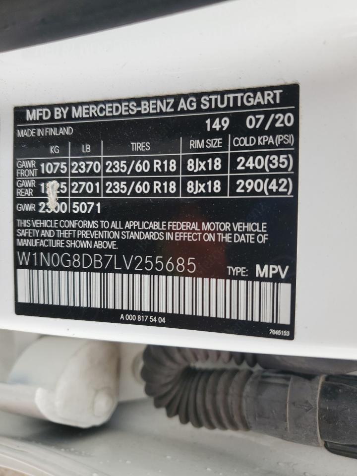 2020 Mercedes-Benz Glc 300 VIN: W1N0G8DB7LV255685 Lot: 63845555