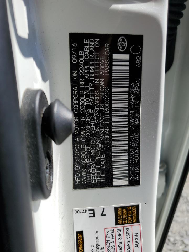 2017 Toyota Prius Prime VIN: JTDKARFP1H3000422 Lot: 64725005