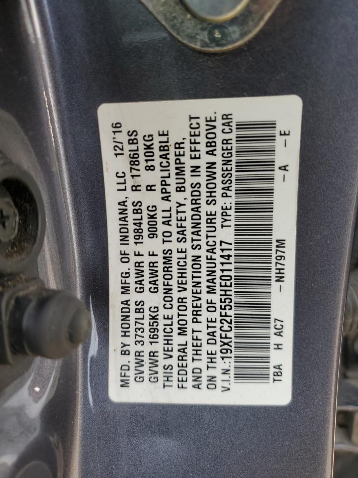2017 Honda Civic Lx VIN: 19XFC2F55HE011417 Lot: 64484345