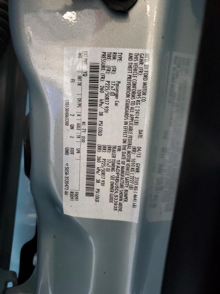 2013 Ford C-Max Sel VIN: 1FADP5BU5DL533935 Lot: 66635025