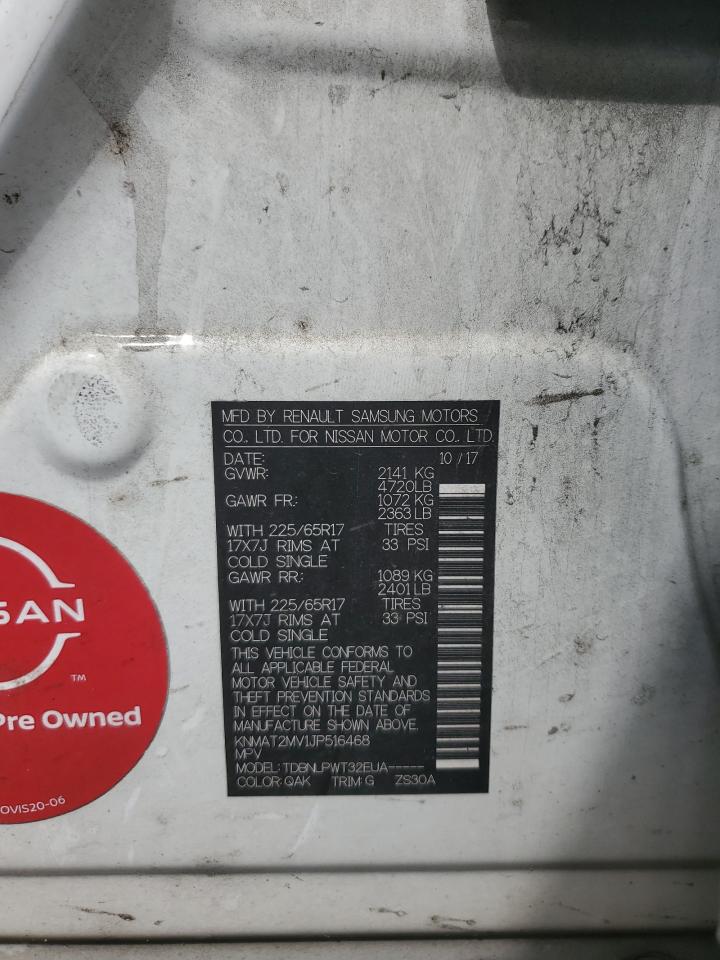 2018 Nissan Rogue S VIN: KNMAT2MV1JP516468 Lot: 65029055