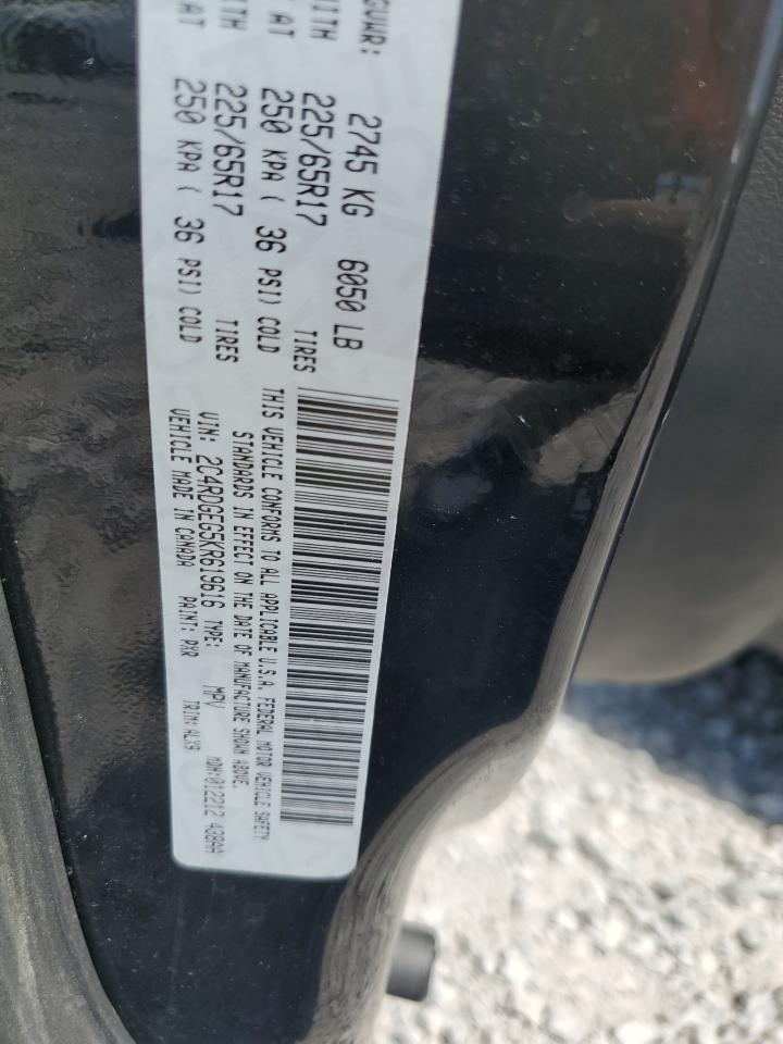 2019 Dodge Grand Caravan Gt VIN: 2C4RDGEG5KR619616 Lot: 64727925