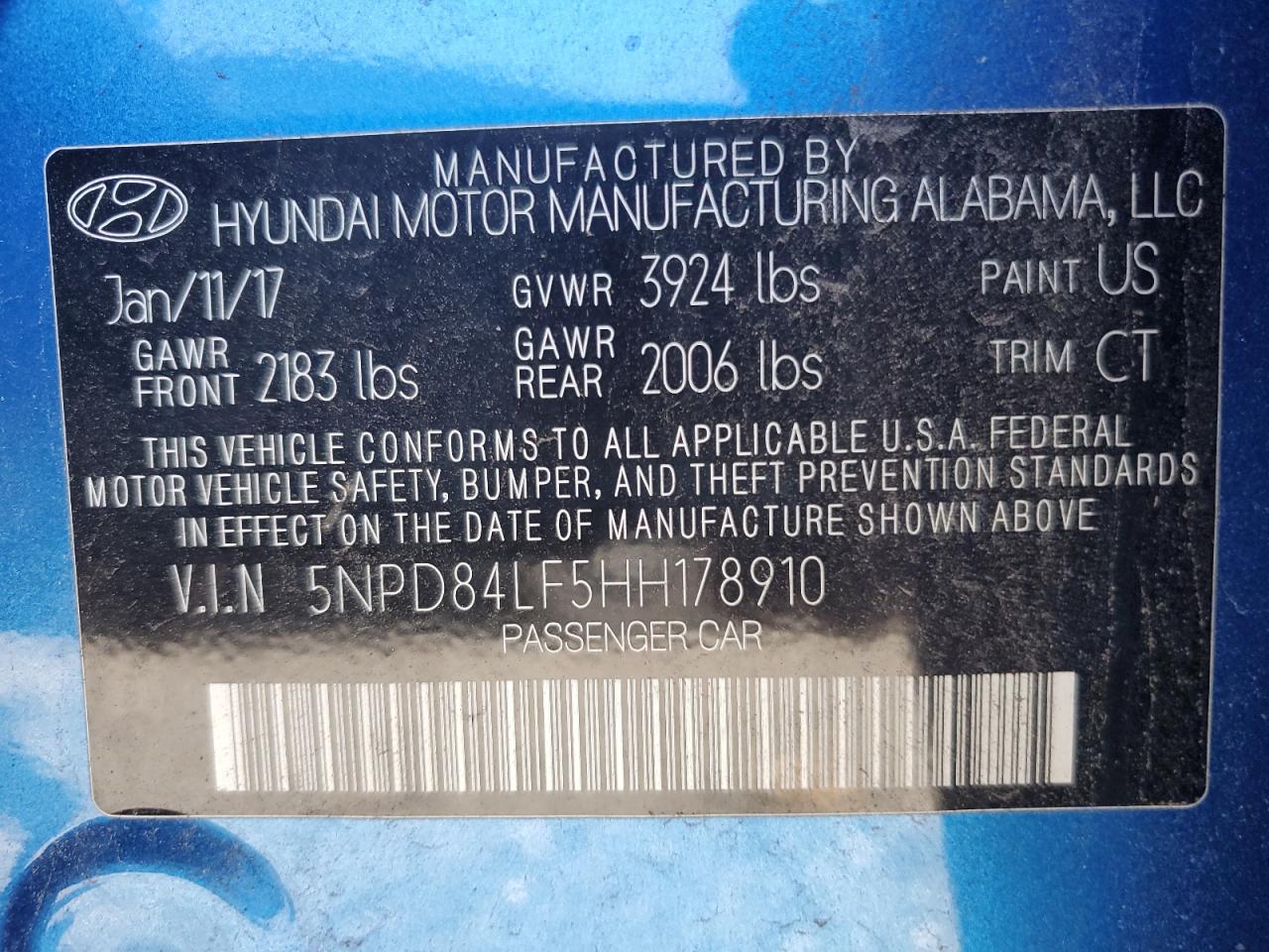 2019 Hyundai Elantra Se VIN: 5NPD84LF5HH178910 Lot: 66868895