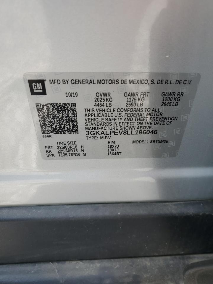 2020 GMC Terrain Slt VIN: 3GKALPEV8LL196046 Lot: 65222915