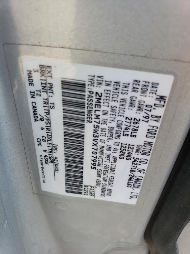 1997 Mercury Grand Marquis Ls VIN: 2MELM75W3VX707995 Lot: 65744415