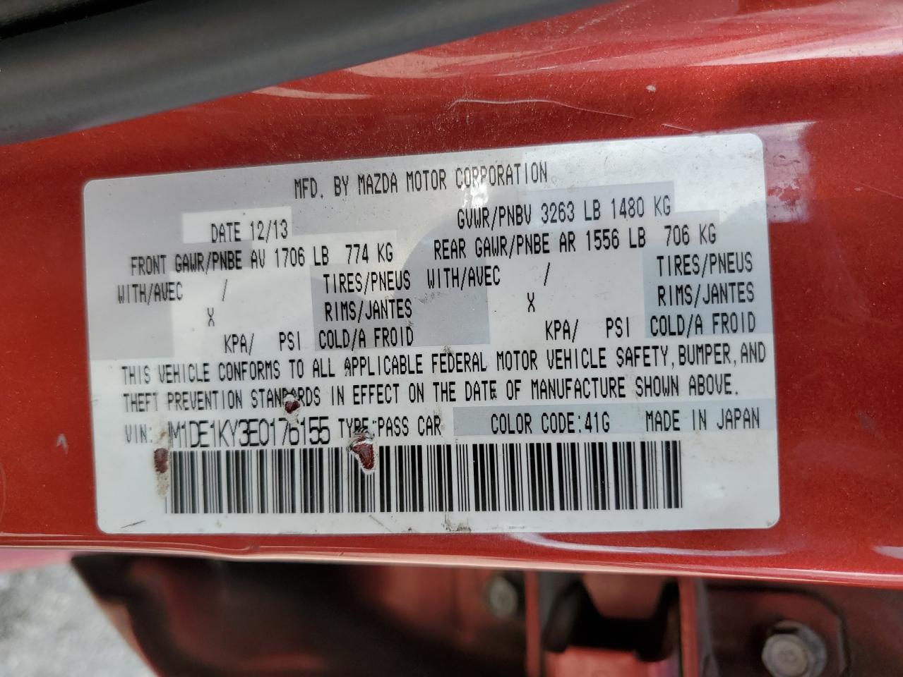 2014 Mazda Mazda2 Sport VIN: JM1DE1KY3E0176155 Lot: 66134735