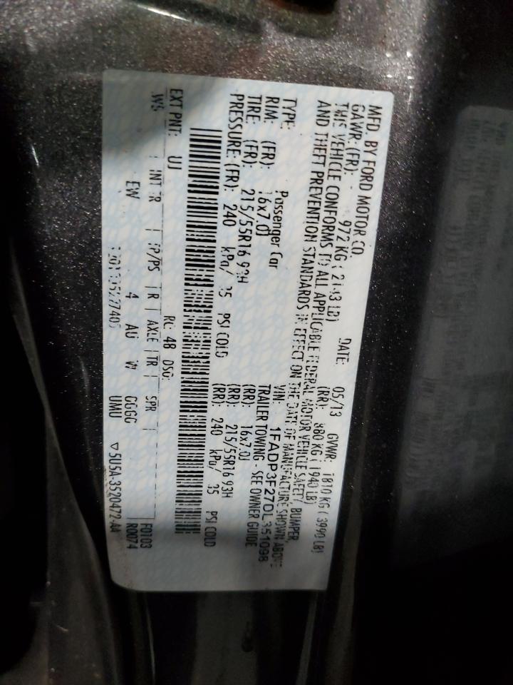 2013 Ford Focus Se VIN: 1FADP3F27DL351098 Lot: 63227825