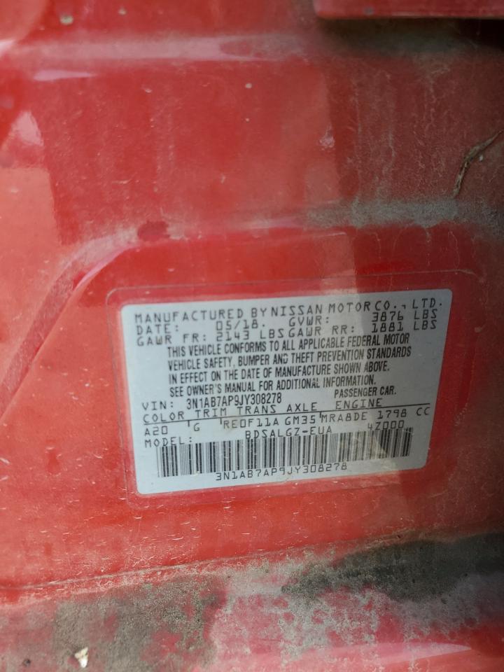 2018 Nissan Sentra S VIN: 3N1AB7AP9JY308278 Lot: 64821195