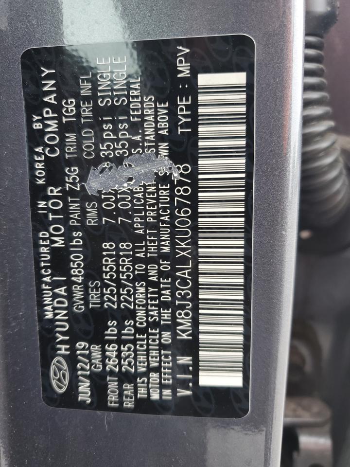 2019 Hyundai Tucson Limited VIN: KM8J3CALXKU067878 Lot: 64429595