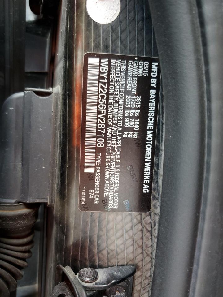 2015 BMW I3 Bev VIN: WBY1Z2C56FV287108 Lot: 65131515