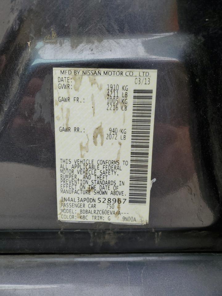 2013 Nissan Altima 2.5 VIN: 1N4AL3AP0DN528967 Lot: 63159005