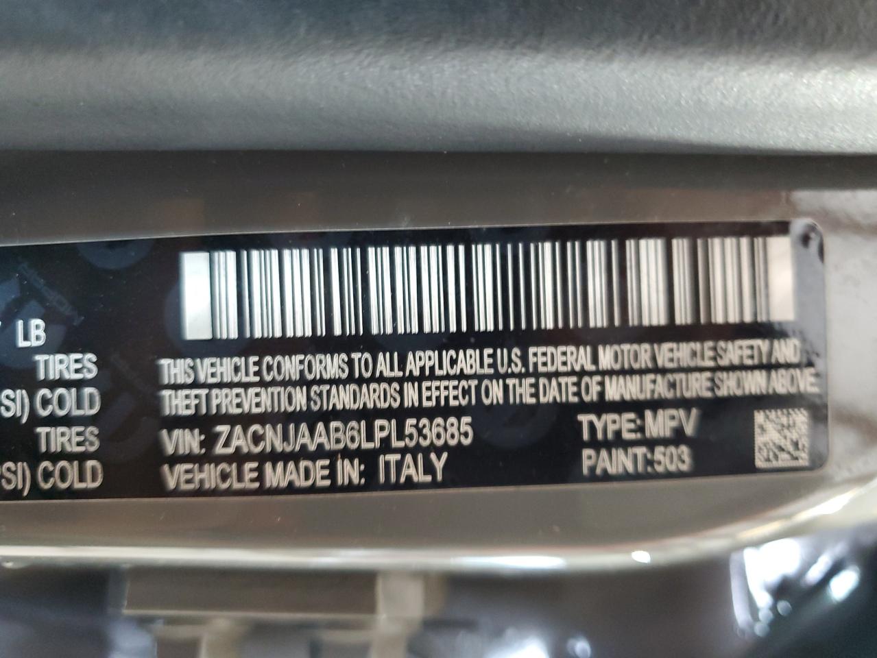 2020 Jeep Renegade Sport VIN: ZACNJAAB6LPL53685 Lot: 64787575