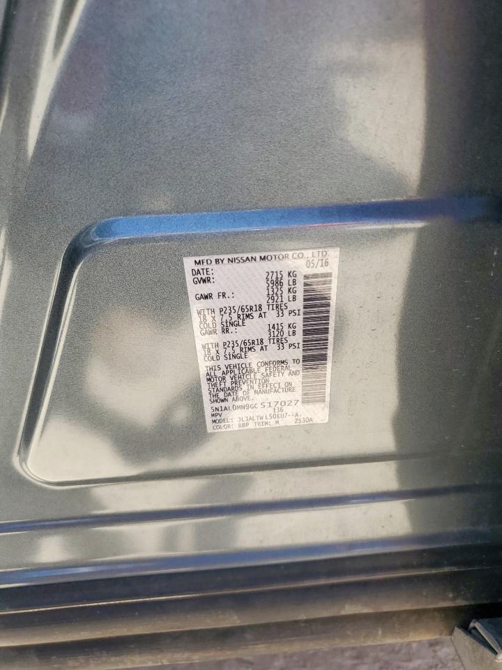 2016 Infiniti Qx60 VIN: 5N1AL0MN9GC517027 Lot: 66924135