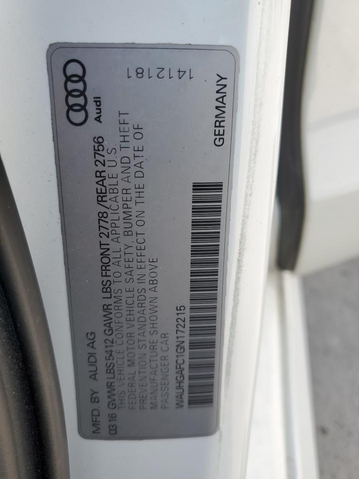 2016 Audi A6 Prestige VIN: WAUHGAFC1GN172215 Lot: 64434115