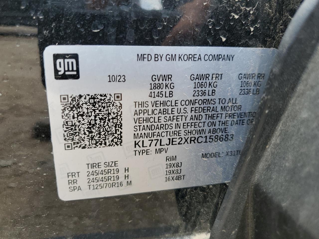 2024 Chevrolet Trax 2Rs VIN: KL77LJE2XRC158683 Lot: 63829705