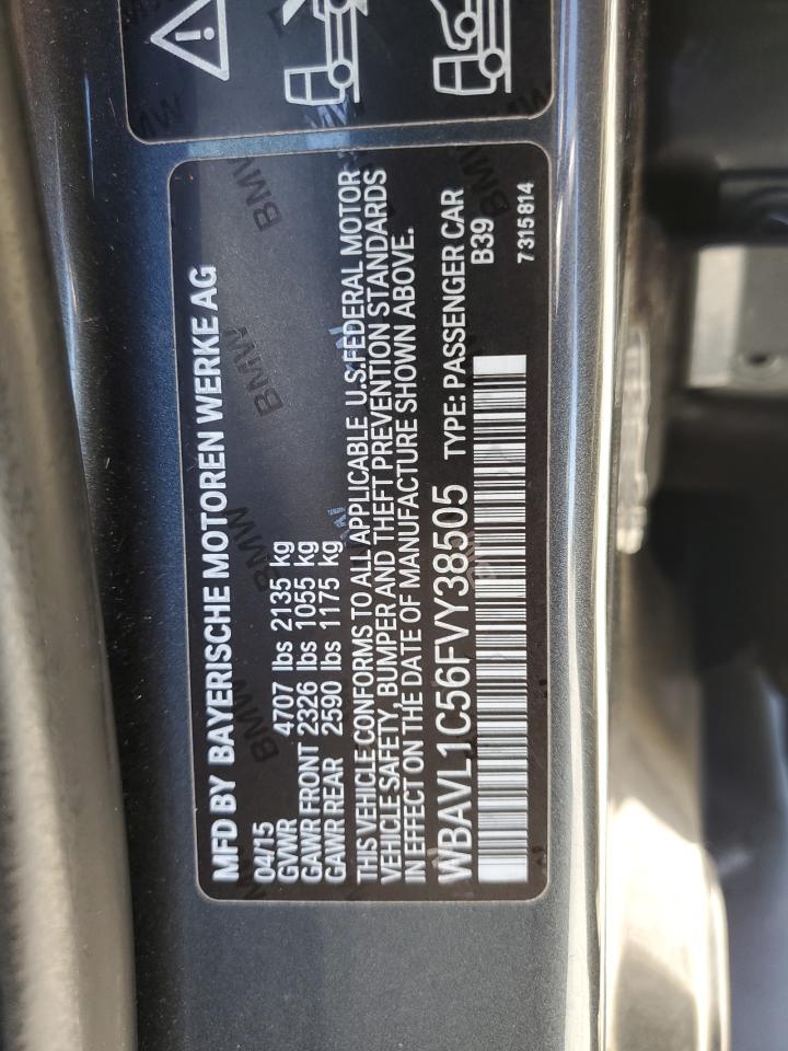 2015 BMW X1 xDrive28I VIN: WBAVL1C56FVY38505 Lot: 64609795