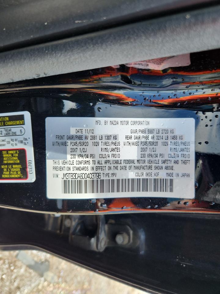 2013 Mazda Cx-9 Grand Touring VIN: JM3TB3DA8D0403796 Lot: 65194785