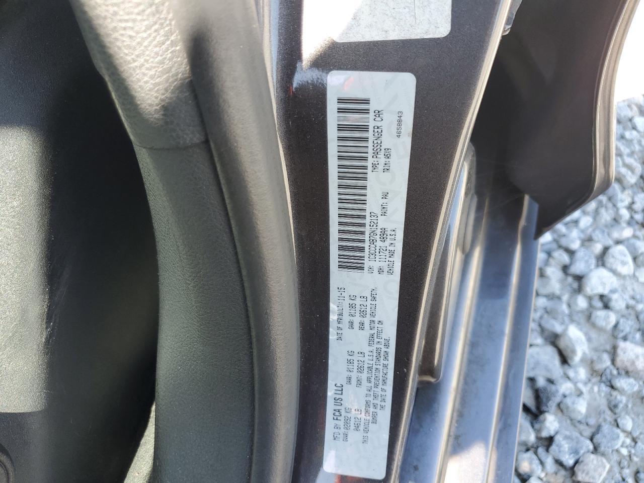 2016 Chrysler 200 Limited VIN: 1C3CCCAB7GN152137 Lot: 63828985