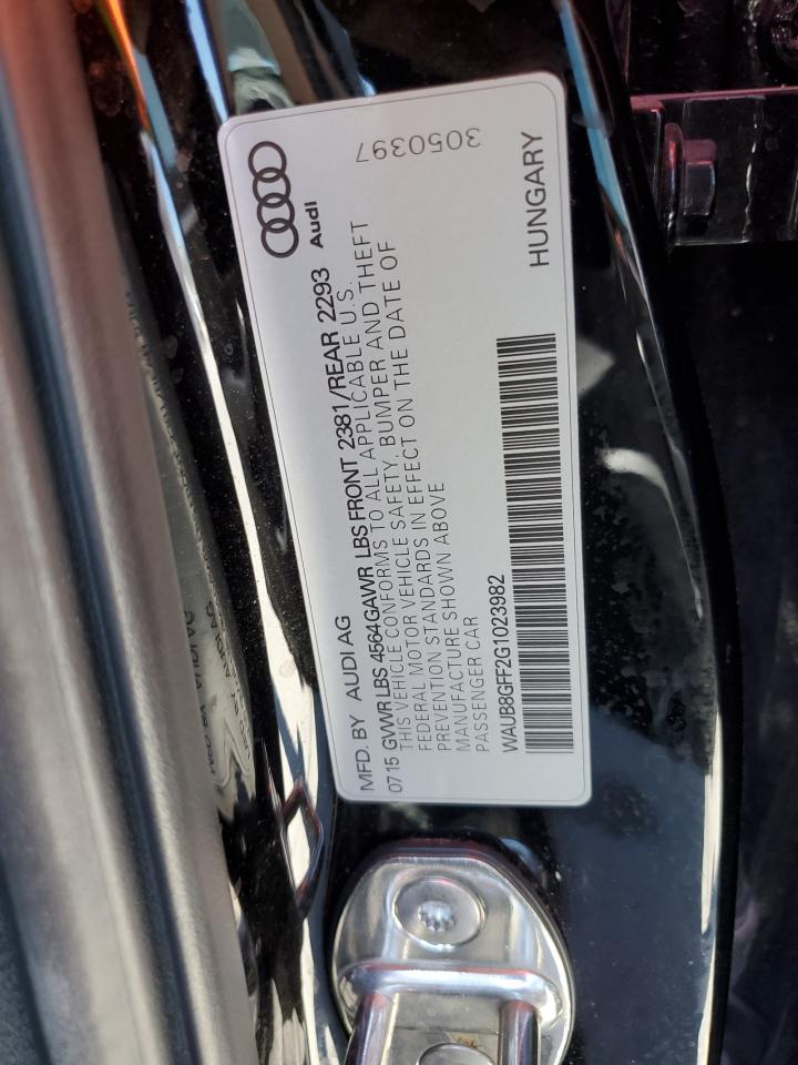 2016 Audi A3 Premium VIN: WAUB8GFF2G1023982 Lot: 65024715