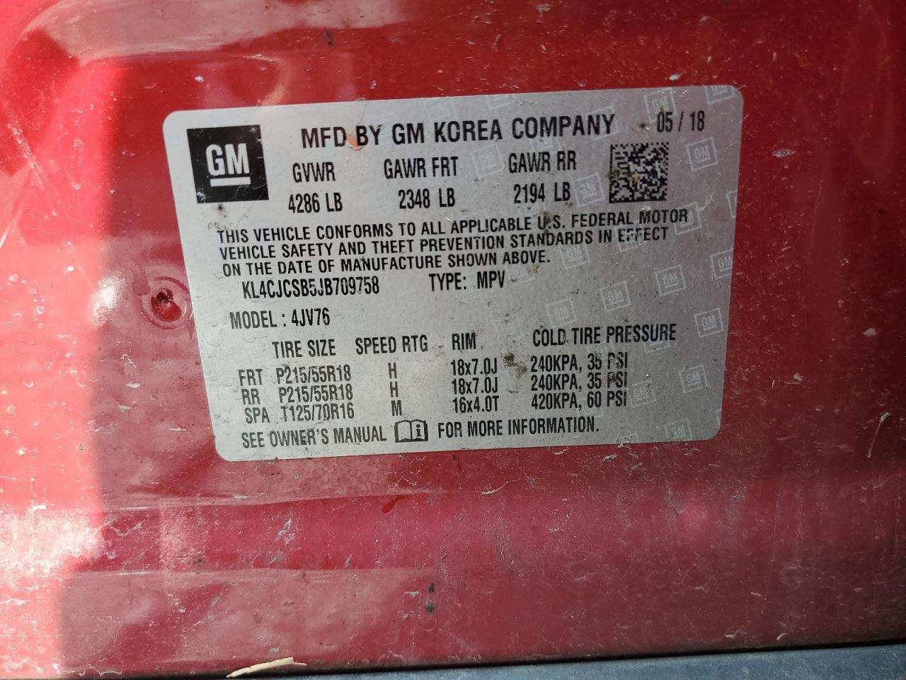2018 Buick Encore Essence VIN: KL4CJCSB5JB709758 Lot: 65292415