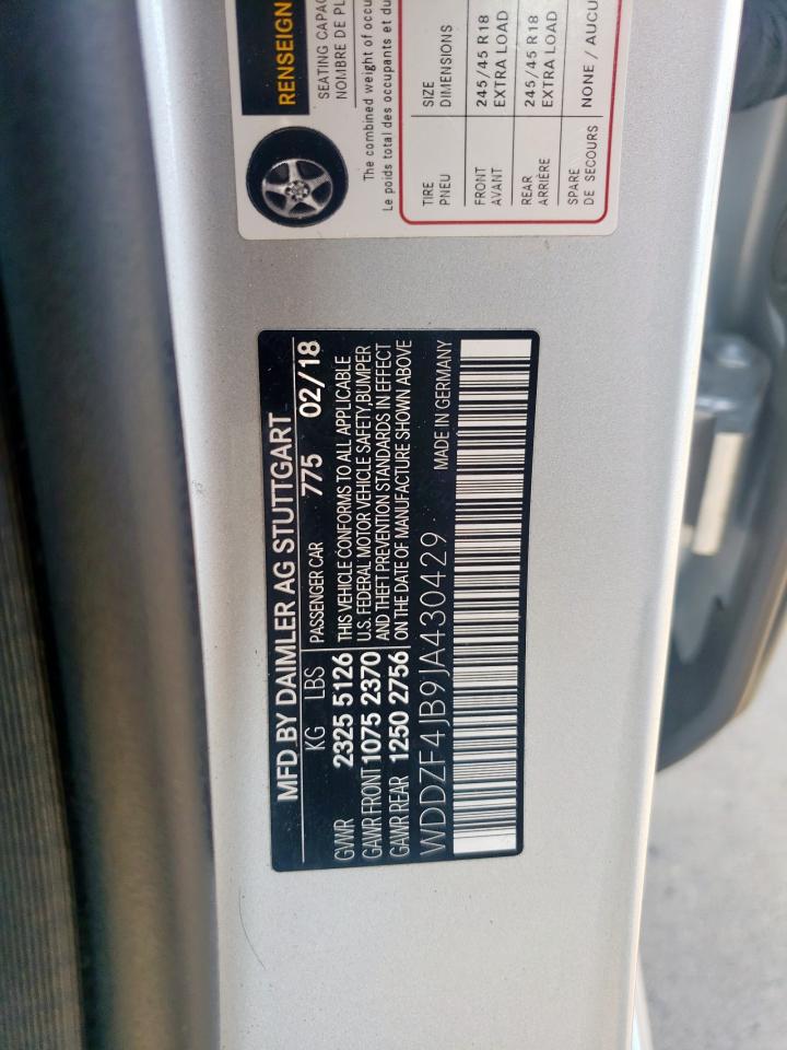 2018 Mercedes-Benz E 300 VIN: WDDZF4JB9JA430429 Lot: 64252305