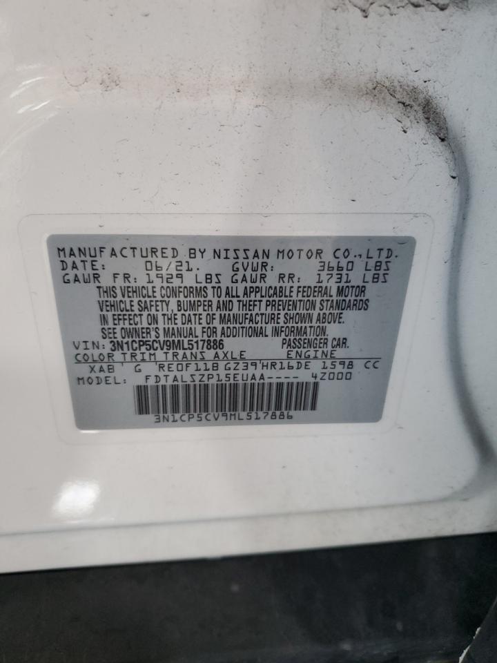 2021 Nissan Kicks Sv VIN: 3N1CP5CV9ML517886 Lot: 63023805