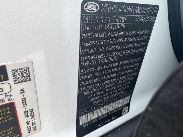 2018 LAND ROVER RANGE ROVER SUPERCHARGED  
