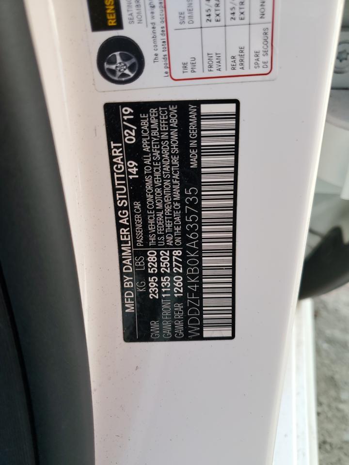 2019 Mercedes-Benz E 300 4Matic VIN: WDDZF4KB0KA635735 Lot: 64057095