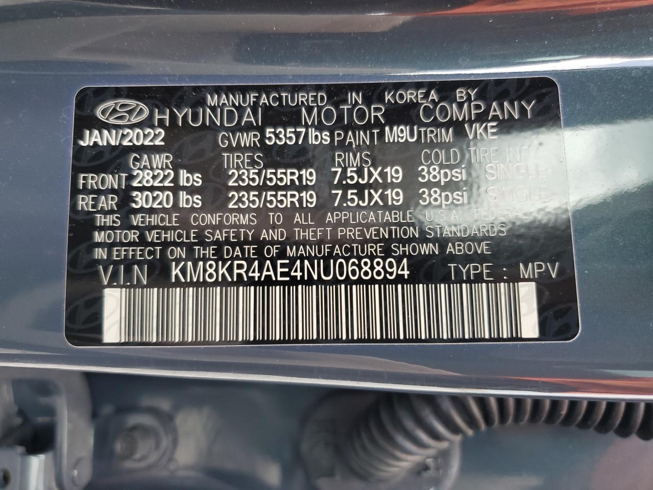 2022 Hyundai Ioniq 5 Limited VIN: KM8KR4AE4NU068894 Lot: 62594485